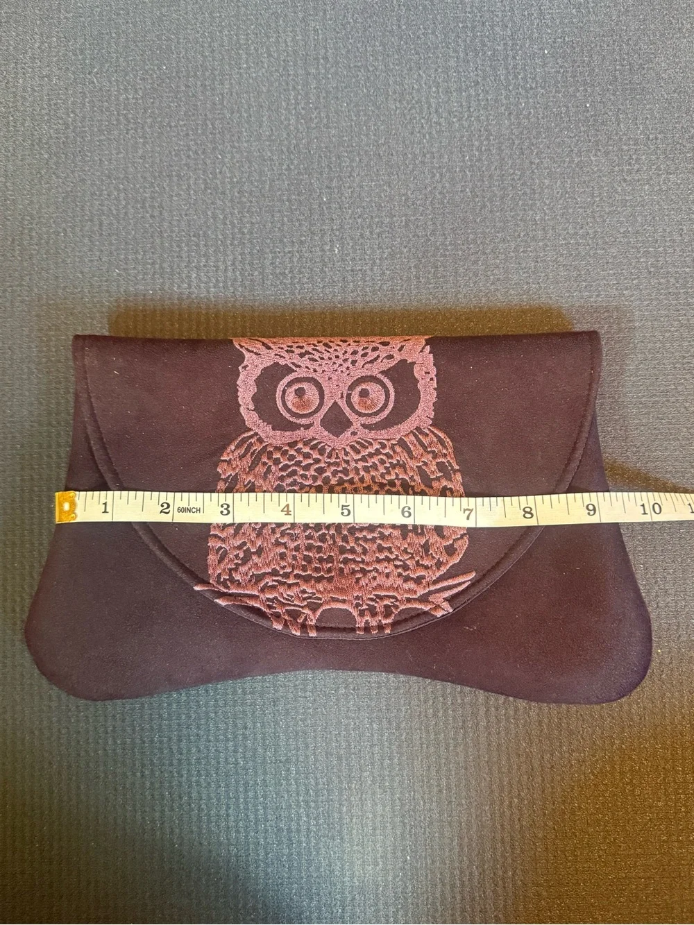 Women’s Violet Suede-felt Owl Clutch - Stylish Evening Bag